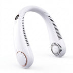 Bladeless USB neck fan on white background — Electroplated White