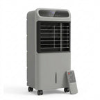 Evaporative air cooler with remote on white background — Gray