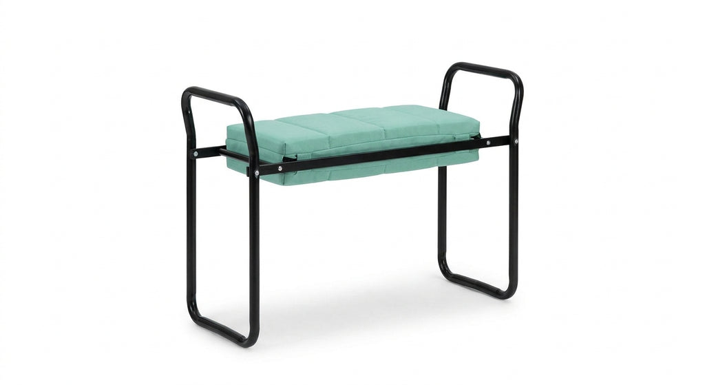 Padded garden kneeler and bench on white background — Green
