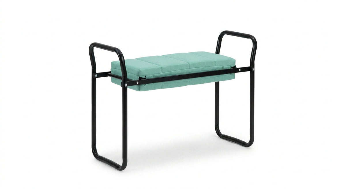 Padded garden kneeler and bench on white background — Green